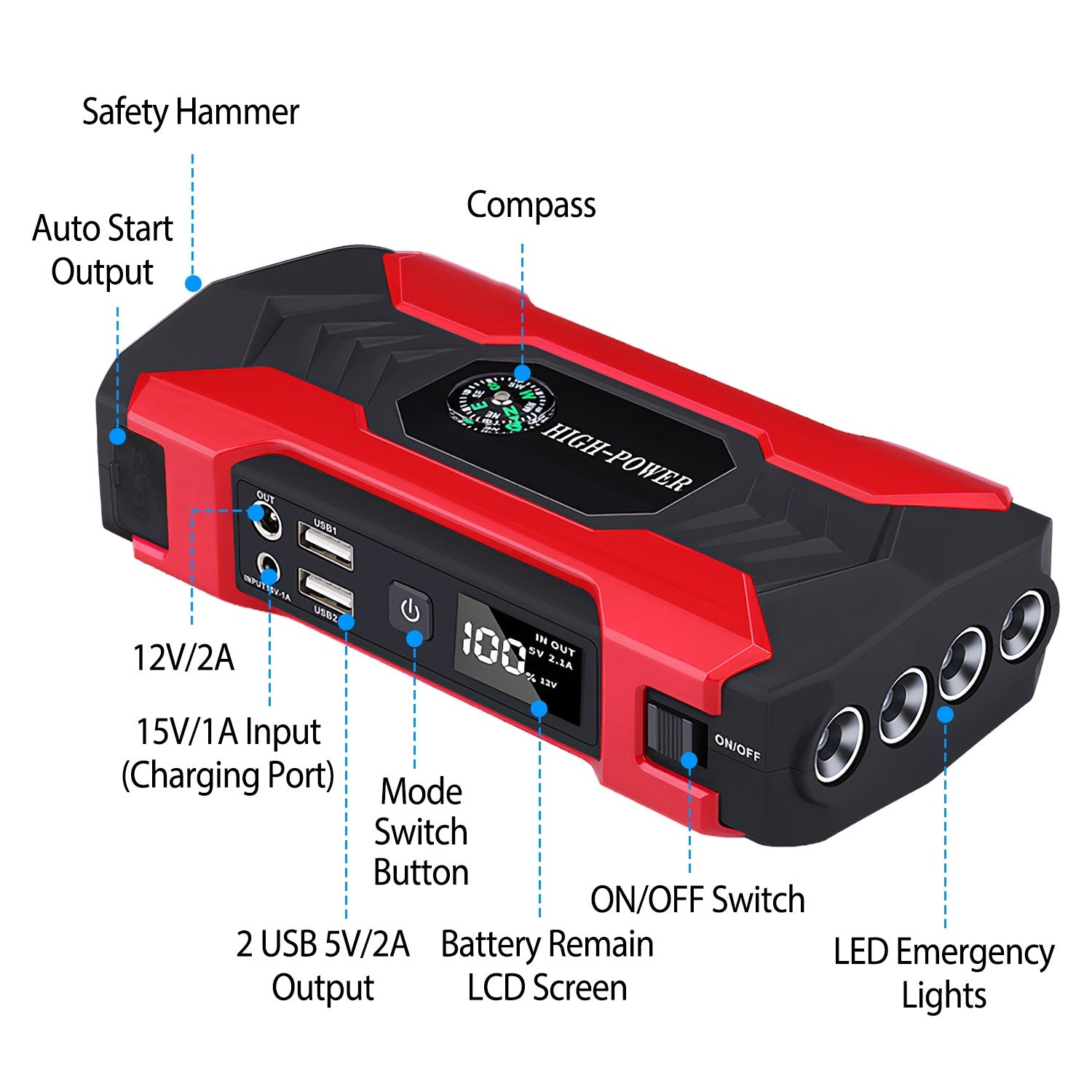 Car Jump Starter Booster 800A