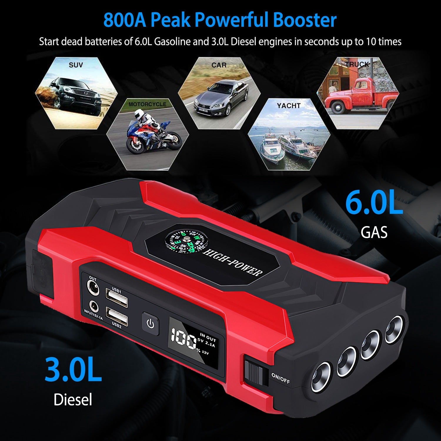 Car Jump Starter Booster 800A